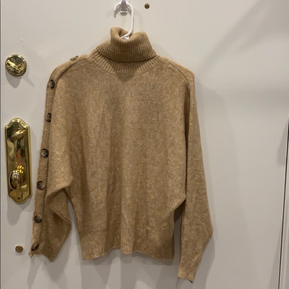 Mango Turtleneck Dolman Sweater with Buttons